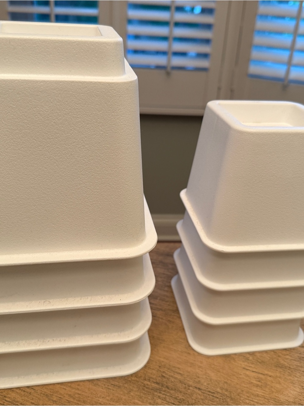 Set of Small & Large White Bed Risers